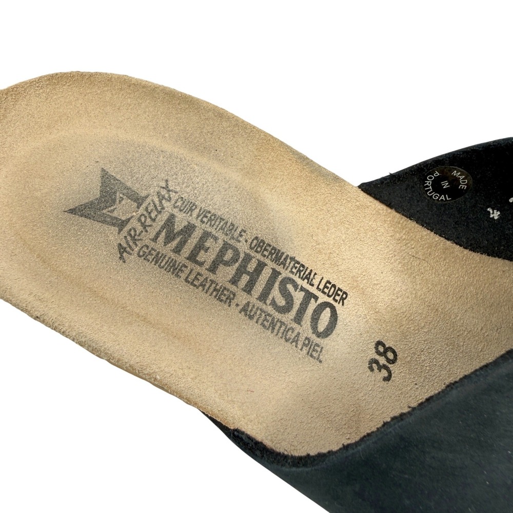 Mephisto Lisane Wedge Sandals Size 38 Navy Suede Cork Sole Everyday Comfort US 8 - Picture 8 of 8